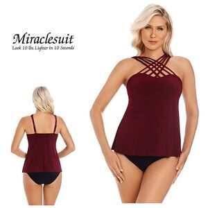 Miraclesuit strappy tankini top. Size 10